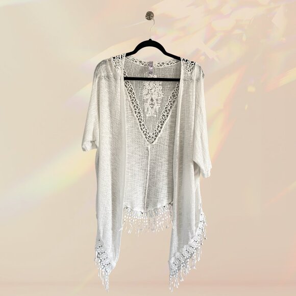 White Alya Bohemian Swimsuit Cover Up - Picture 1 of 4